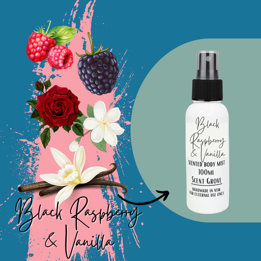 Black Raspberry & Vanilla scented body mist spray 100ml