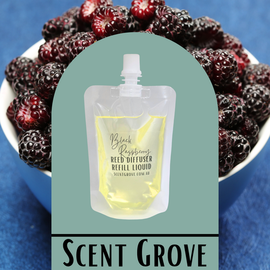 Black Raspberry Scented Diffuser Liquid Refill 100ml Clear Pouch