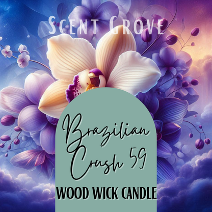 Brazilian Crush 59 scented Wood Wick Soy Candle