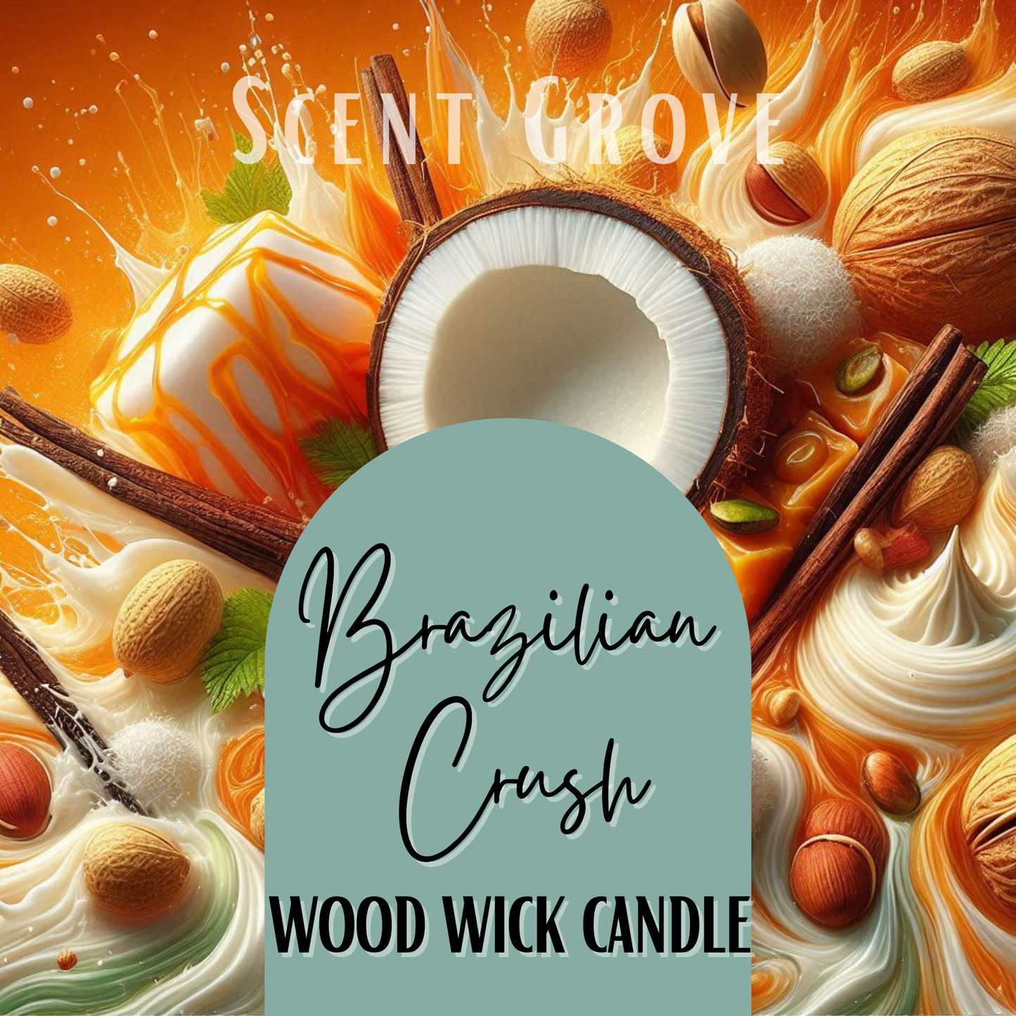 Brazilian Crush scented Wood Wick Soy Candle