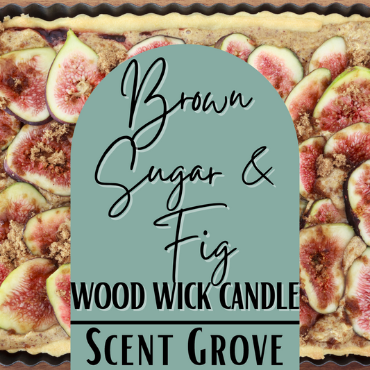 Brown Sugar & Fig scented Wood Wick Soy Candle