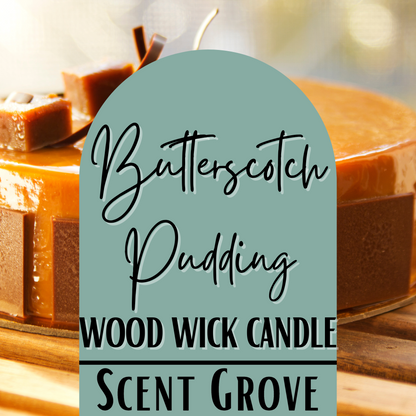 Butterscotch Pudding scented Wood Wick Soy Candle