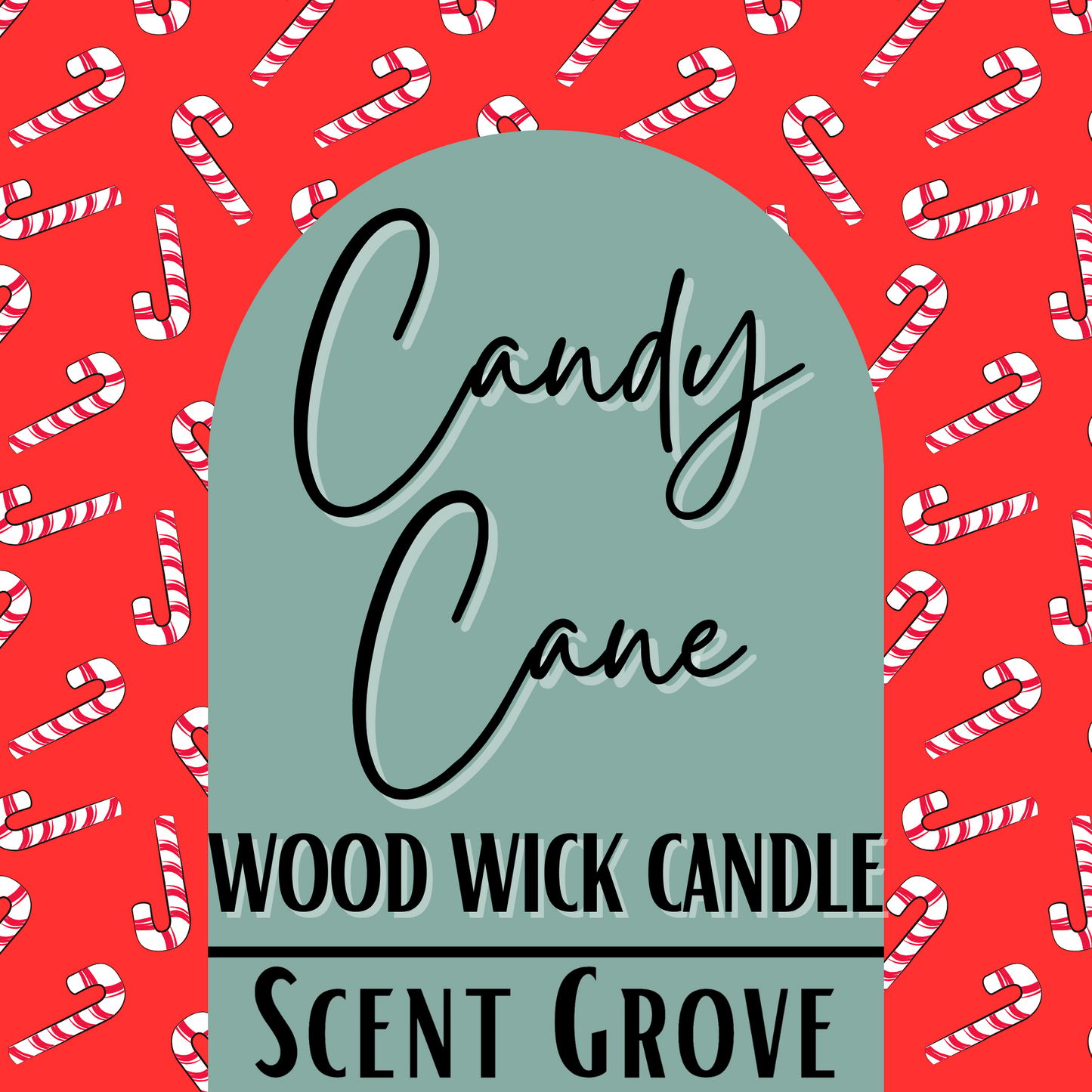 Candy Cane scented Wood Wick Soy Candle