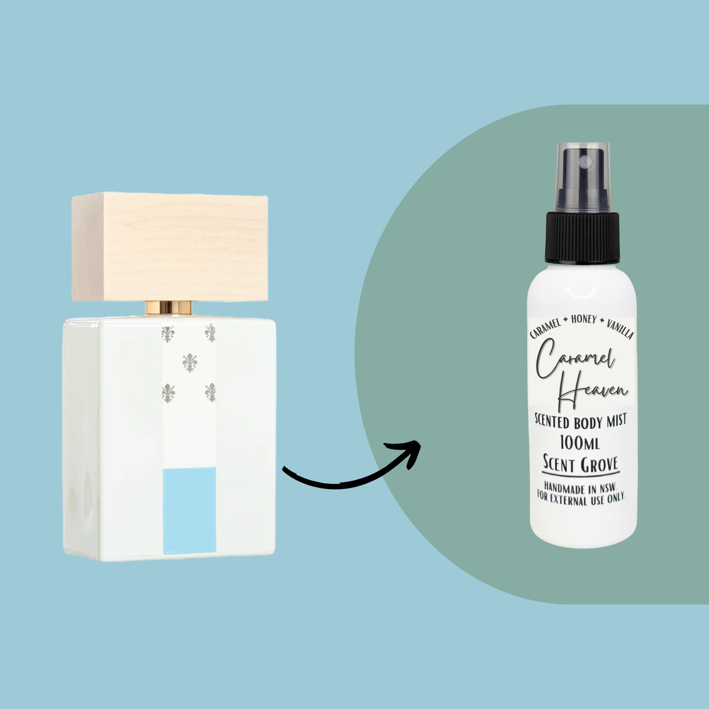 Caramel Heaven scented body mist spray 100ml