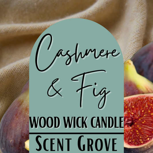Cashmere & Fig scented Wood Wick Soy Candle