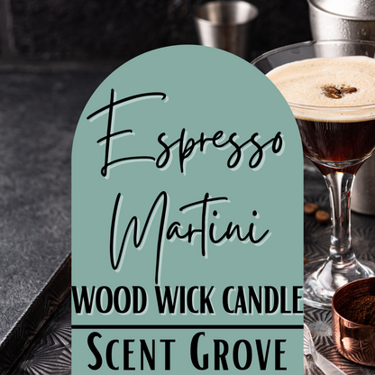 Espresso Martini scented Wood Wick Soy Candle