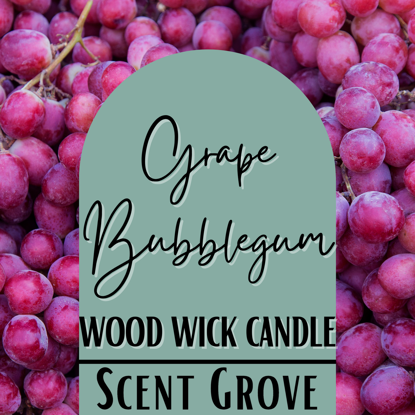 Grape Bubblegum scented Wood Wick Soy Candle