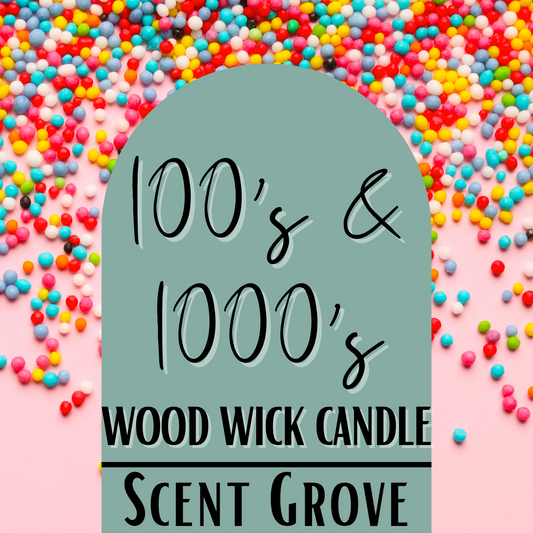 100's & 1000's scented Wood Wick Soy Candle