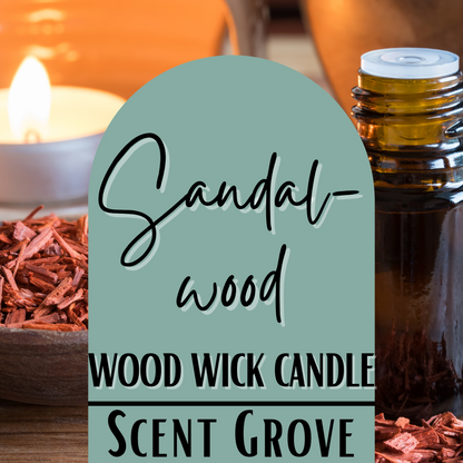 Sandalwood scented Wood Wick Soy Candle