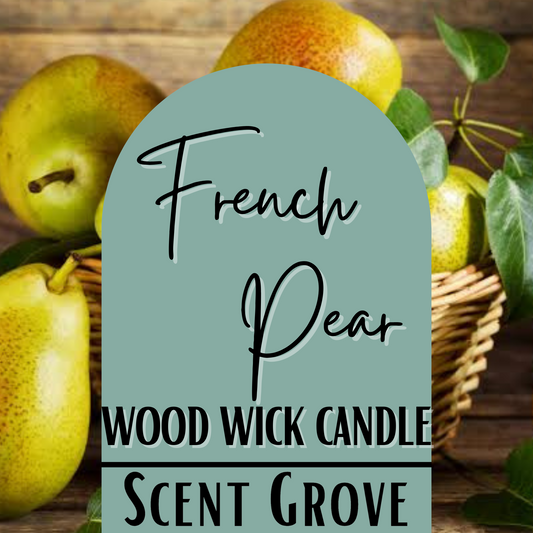 French Pear scented Wood Wick Soy Candle
