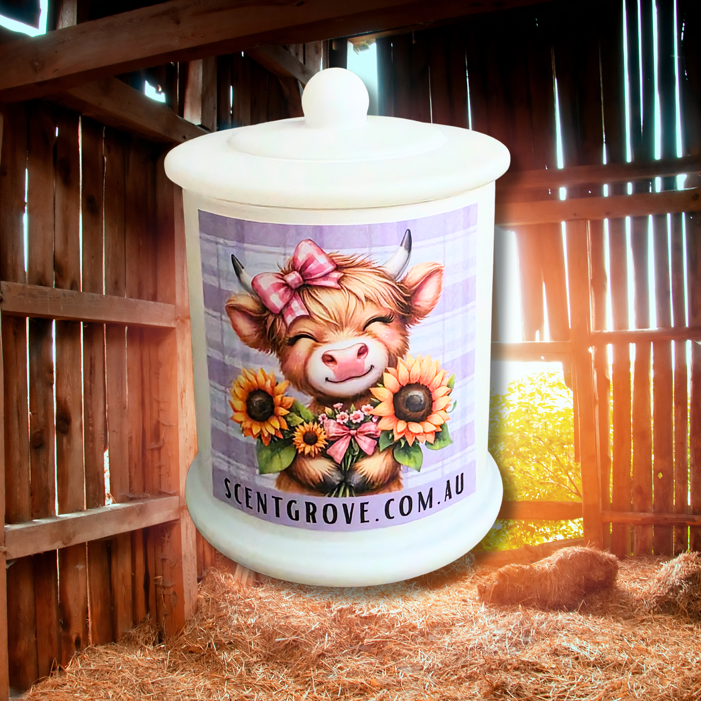 Country Western Wood Wick Soy Candle XL matte white jar