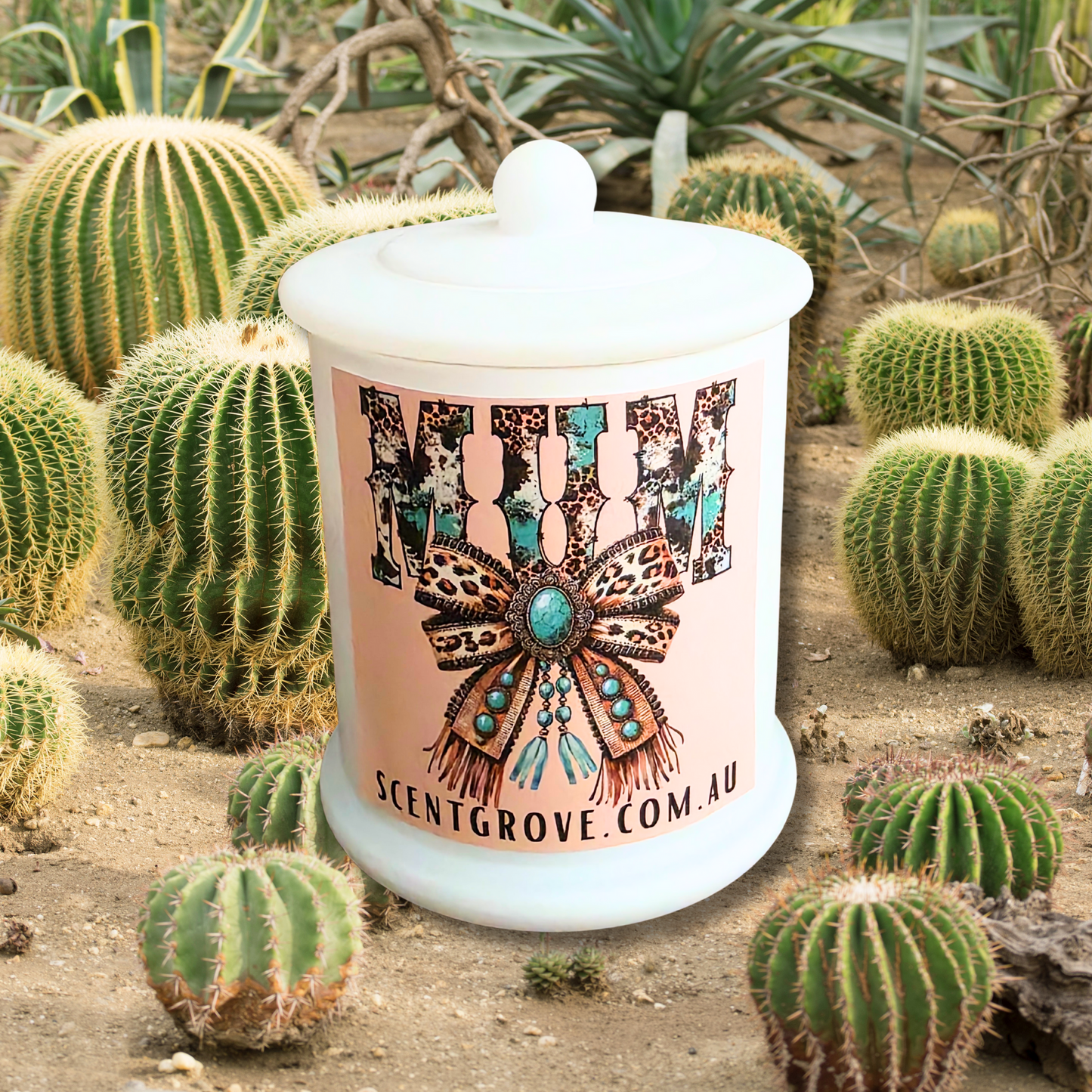 Country Western Wood Wick Soy Candle XL matte white jar