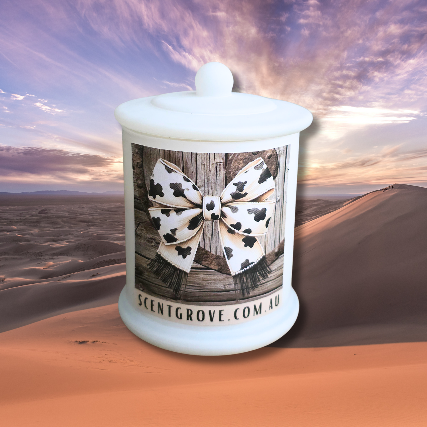 Country Western Wood Wick Soy Candle XL matte white jar