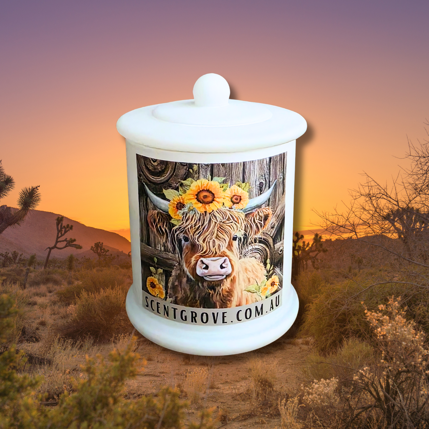 Country Western Wood Wick Soy Candle XL matte white jar