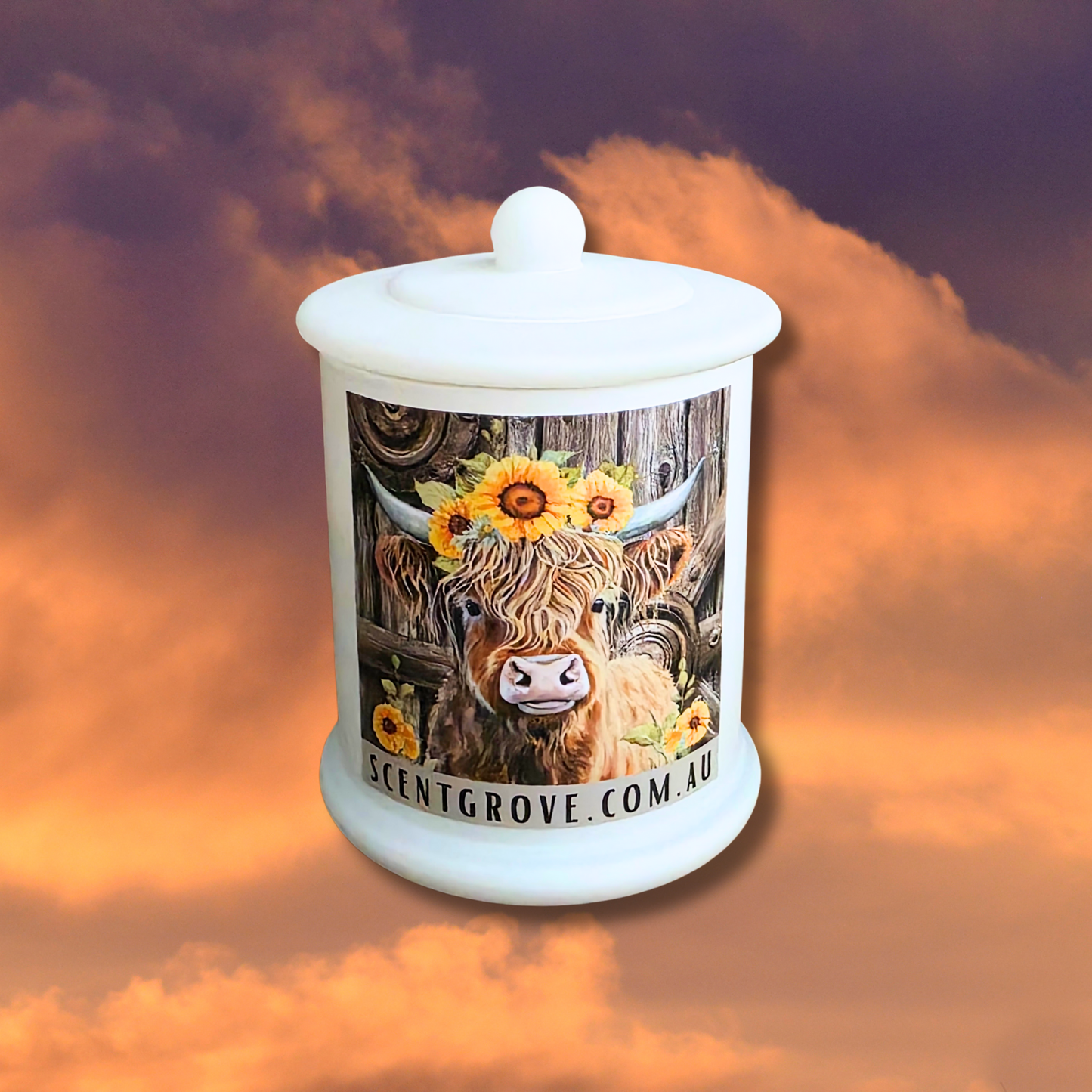 Country Western Wood Wick Soy Candle XL matte white jar