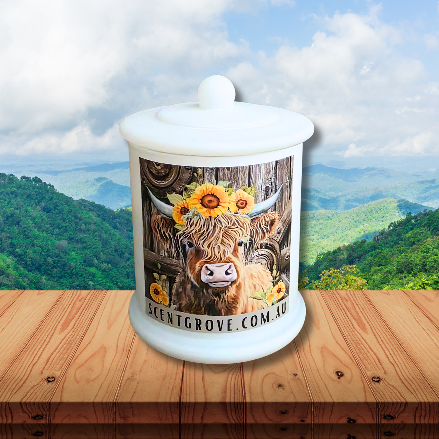 Country Western Wood Wick Soy Candle XL matte white jar