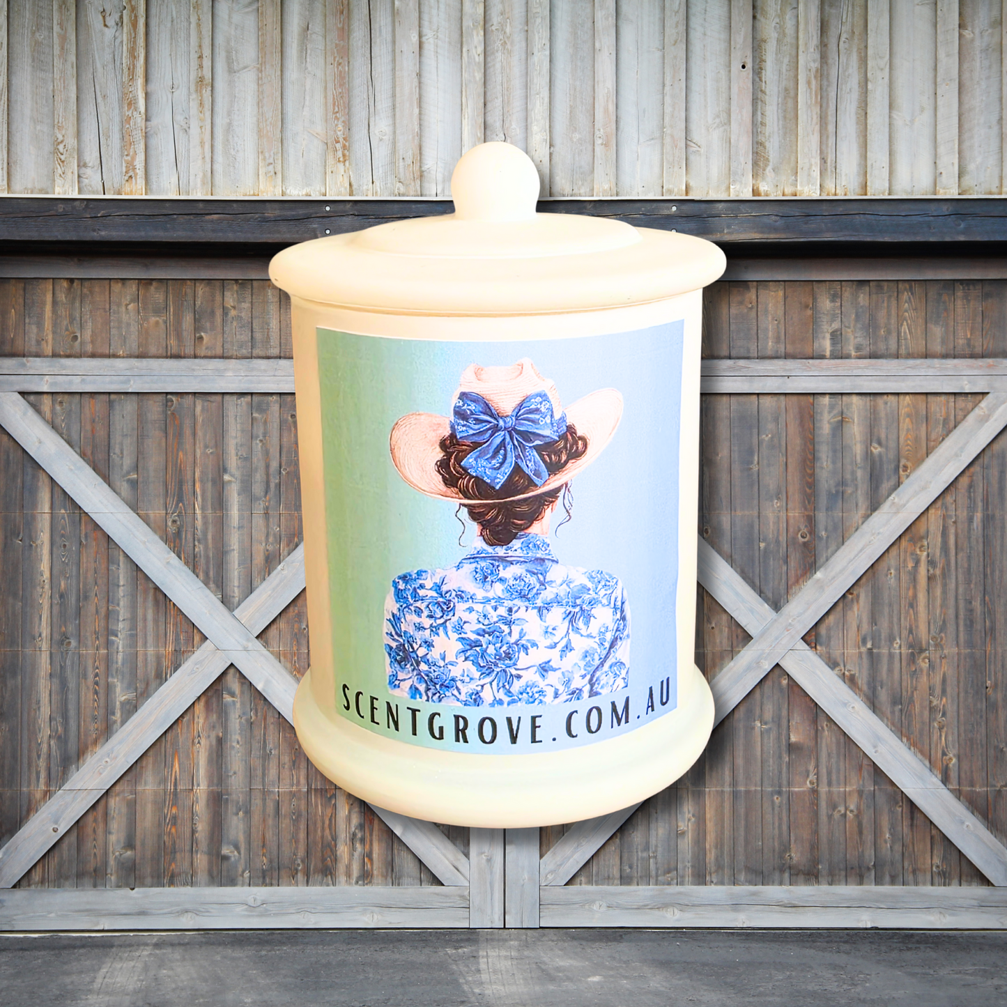 Country Western Wood Wick Soy Candle XL matte white jar