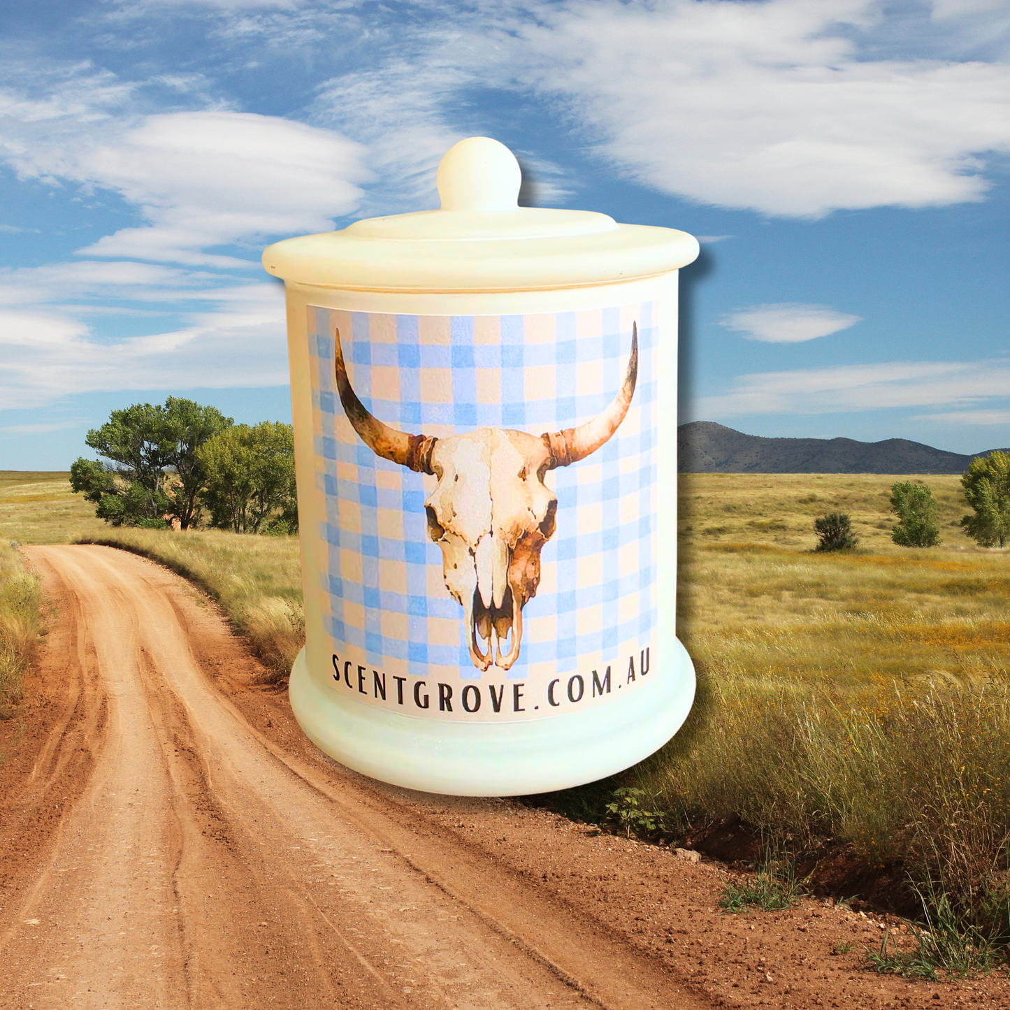 Country Western Wood Wick Soy Candle XL matte white jar