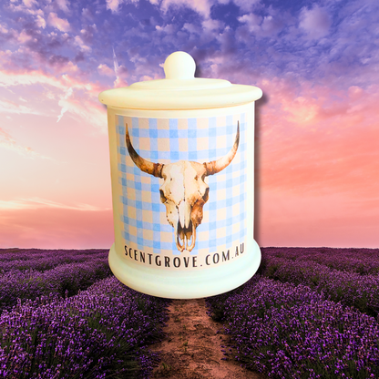 Country Western Wood Wick Soy Candle XL matte white jar
