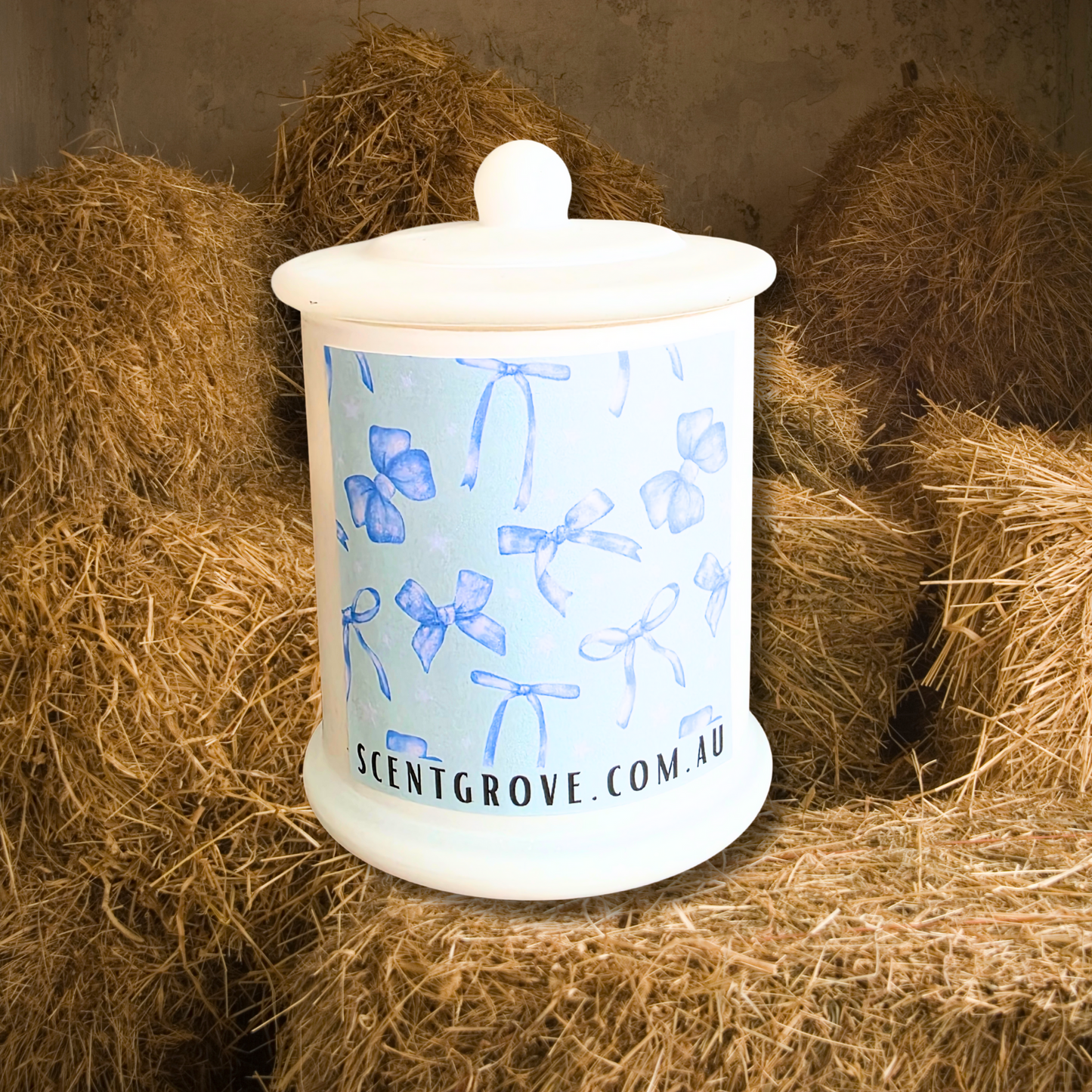 Country Western Wood Wick Soy Candle XL matte white jar