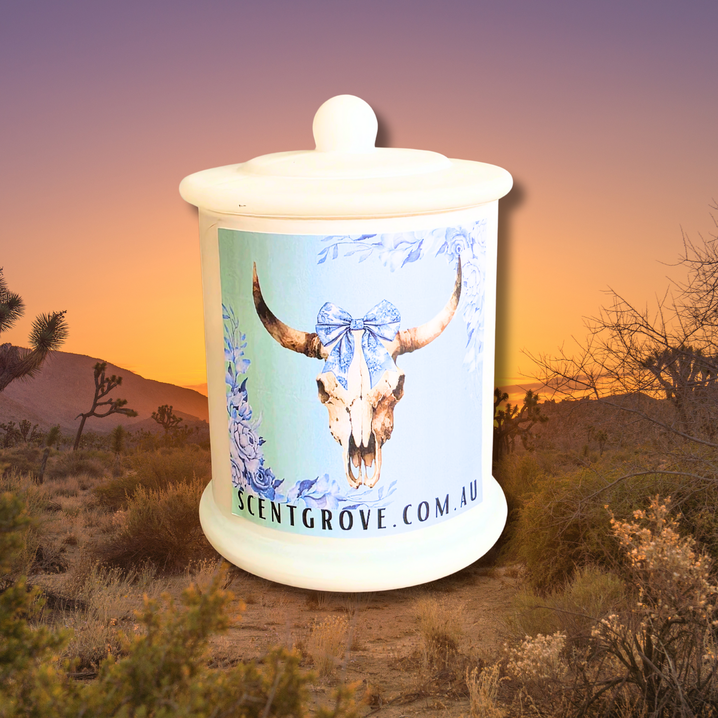 Country Western Wood Wick Soy Candle XL matte white jar