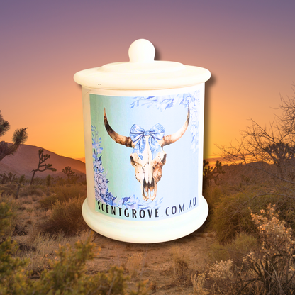 Country Western Wood Wick Soy Candle XL matte white jar