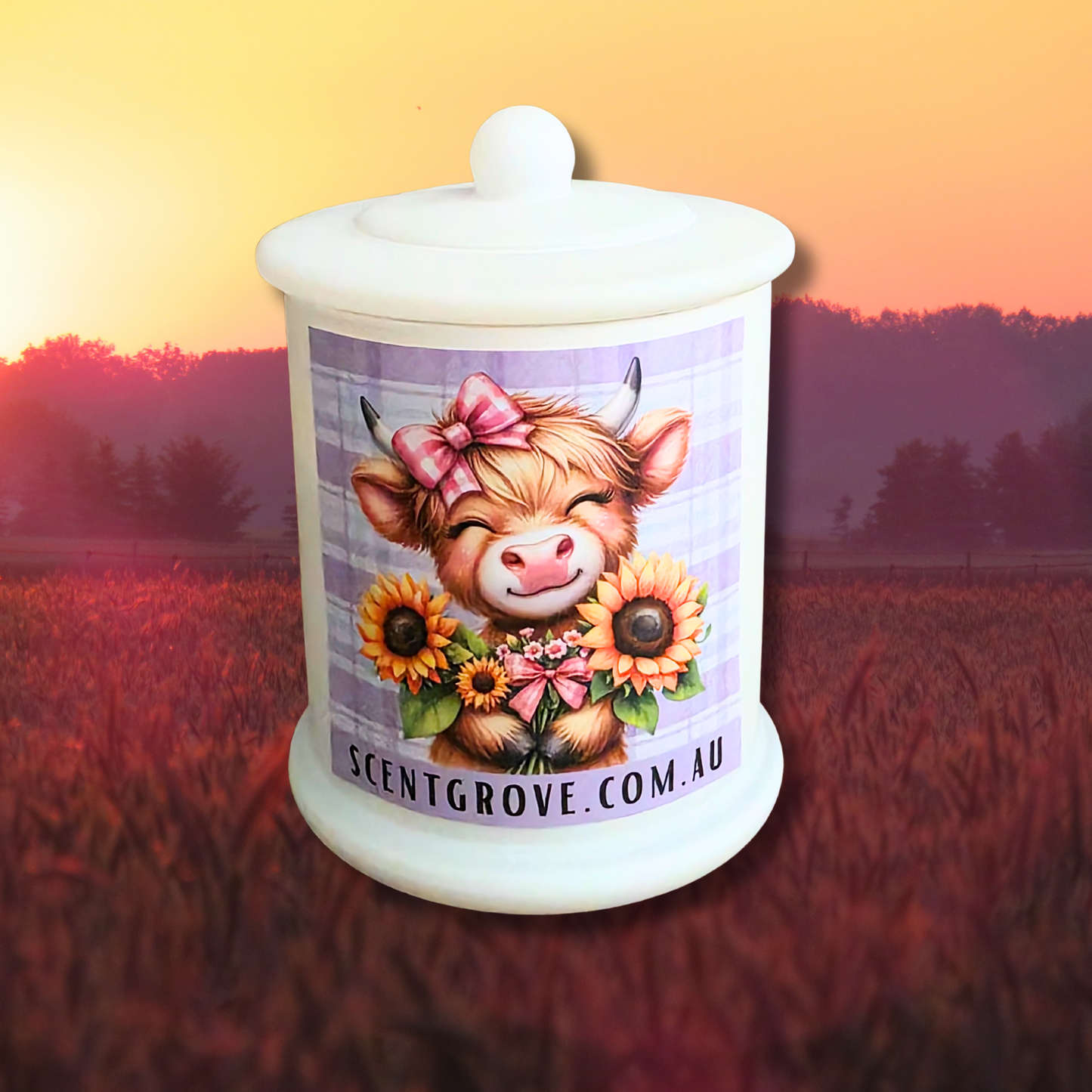 Country Western Wood Wick Soy Candle XL matte white jar