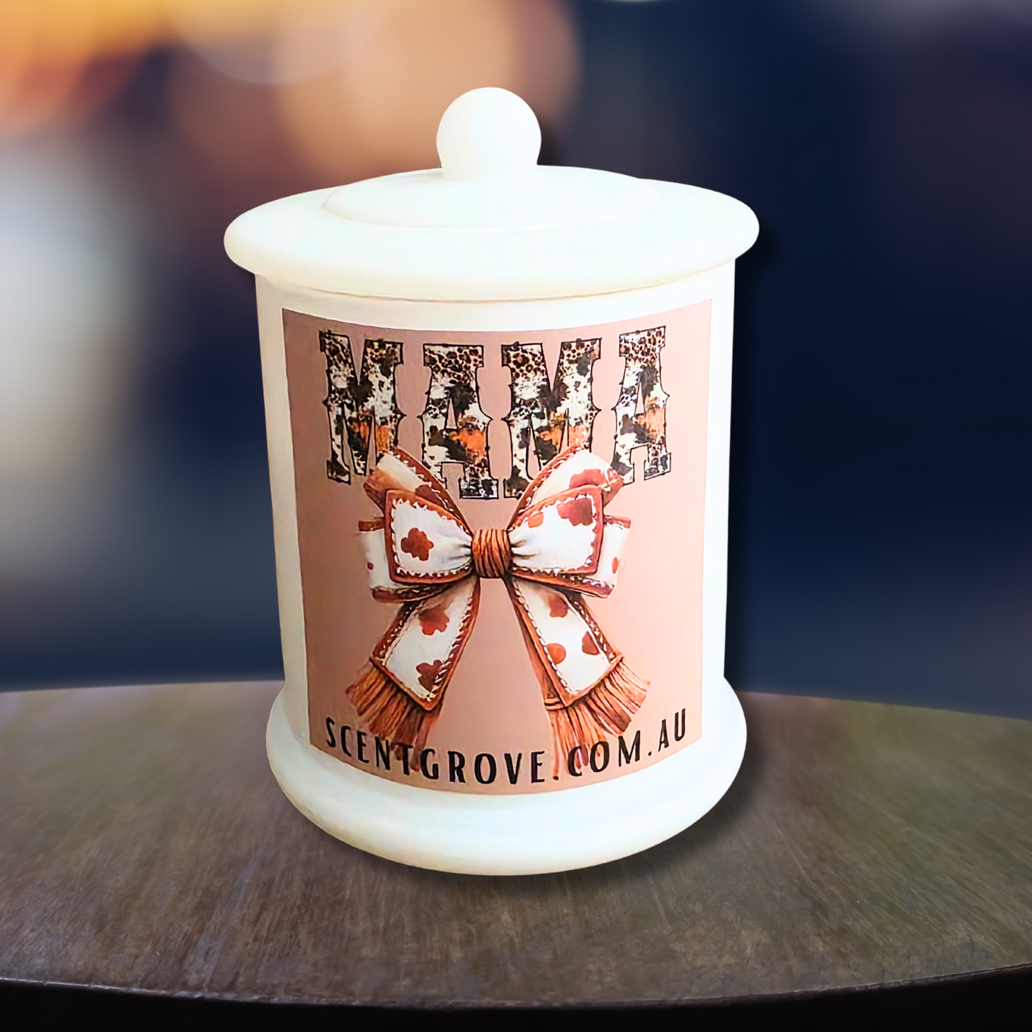 Country Western Wood Wick Soy Candle XL matte white jar