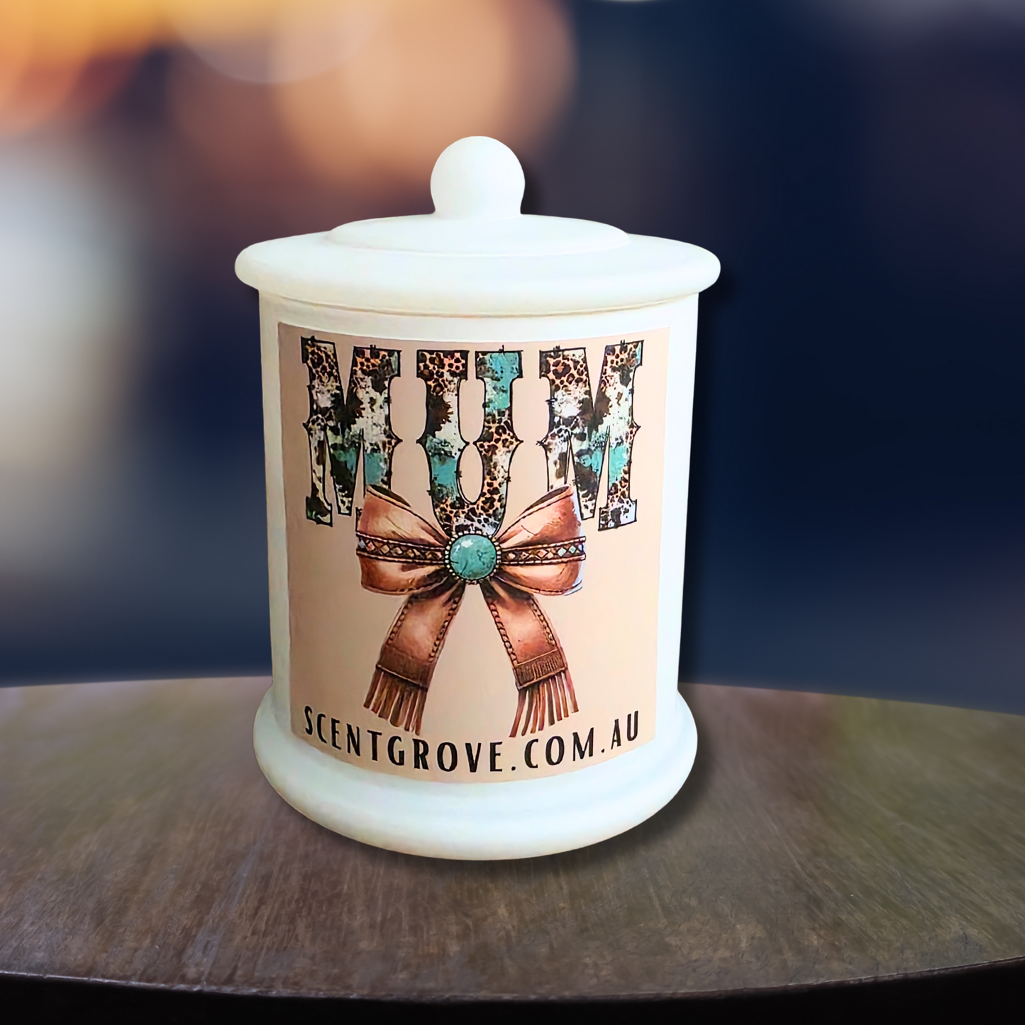 Country Western Wood Wick Soy Candle XL matte white jar