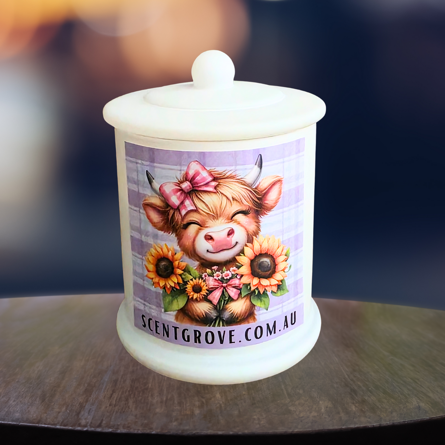 Country Western Wood Wick Soy Candle XL matte white jar