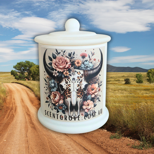 Country Western Wood Wick Soy Candle XL matte white jar