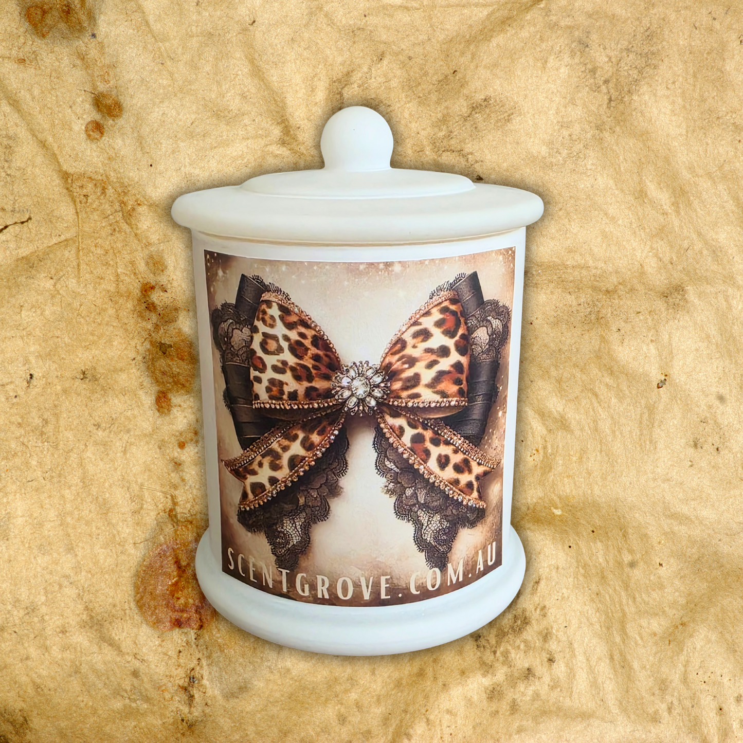 Country Western Wood Wick Soy Candle XL matte white jar