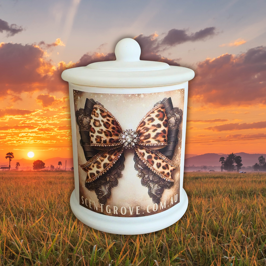 Country Western Wood Wick Soy Candle XL matte white jar
