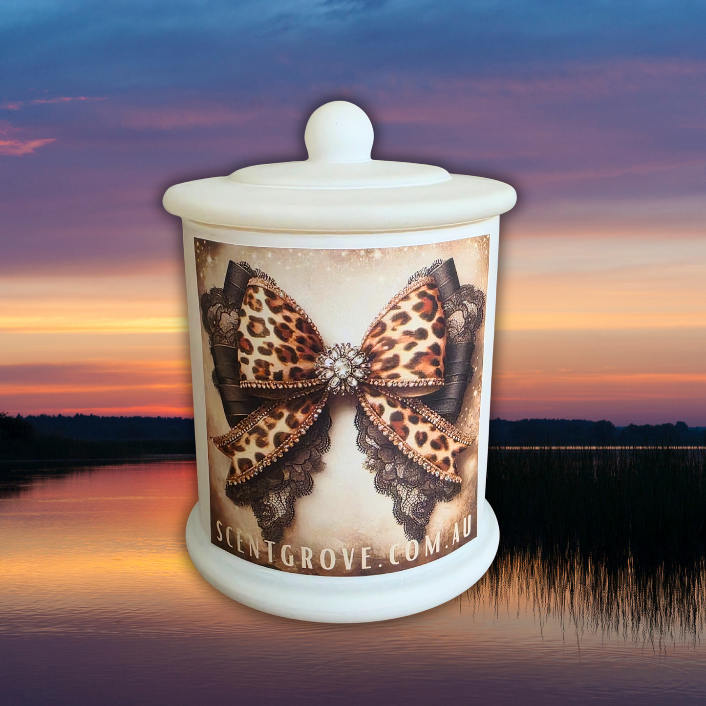 Country Western Wood Wick Soy Candle XL matte white jar