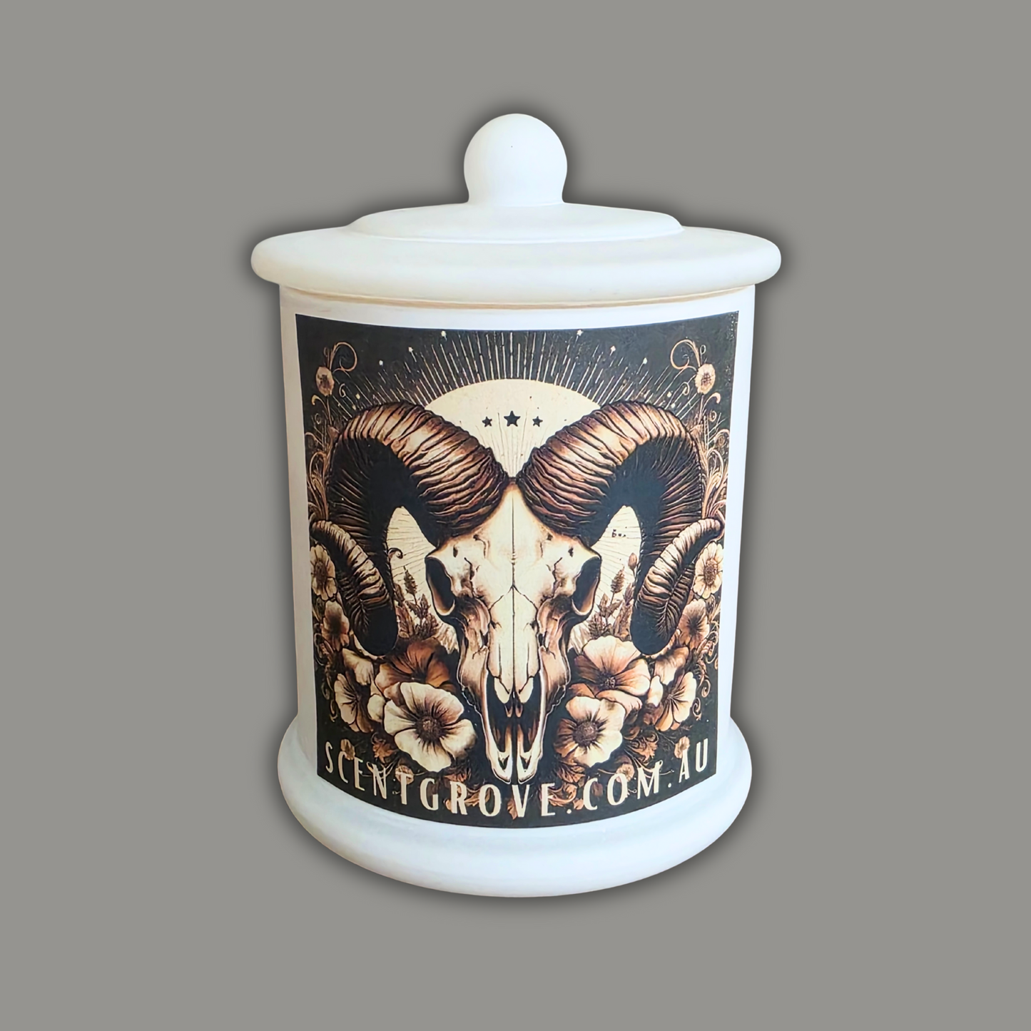 Country Western Wood Wick Soy Candle XL matte white jar
