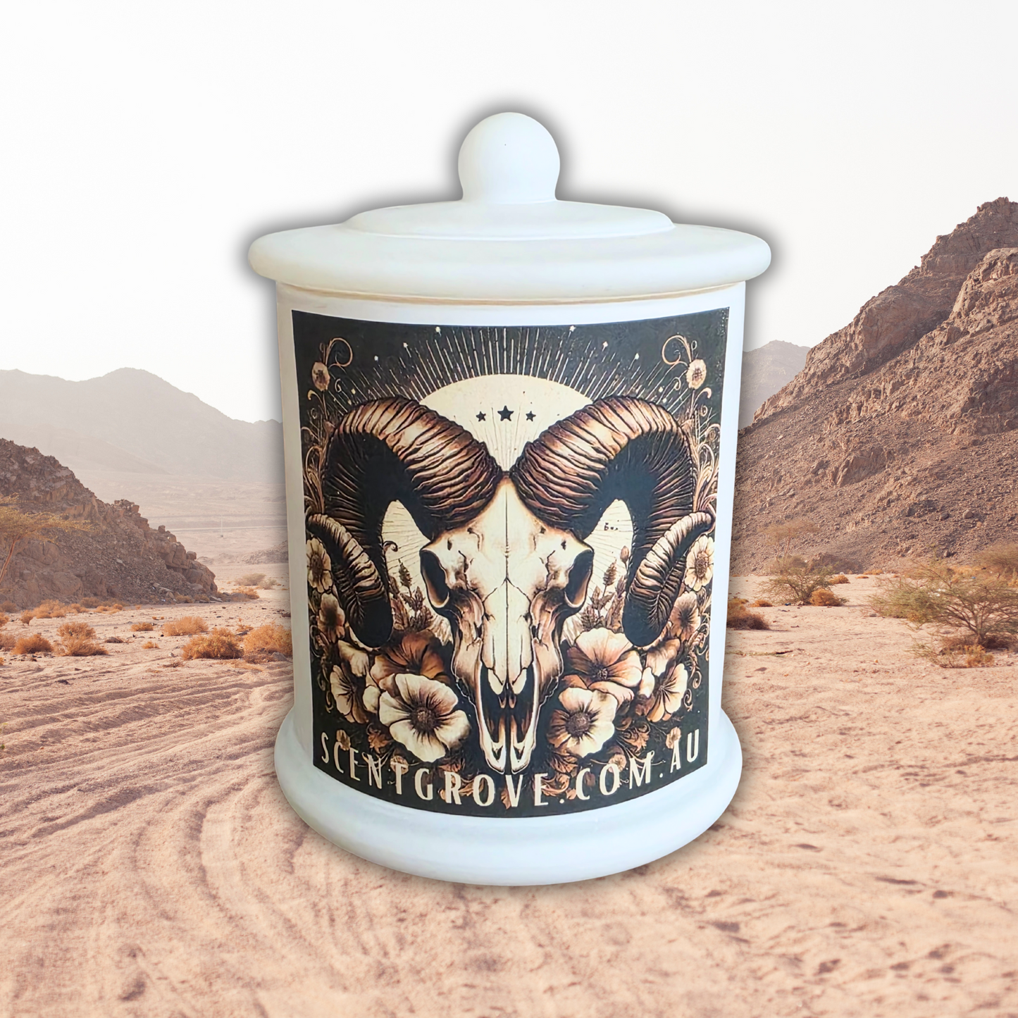 Country Western Wood Wick Soy Candle XL matte white jar
