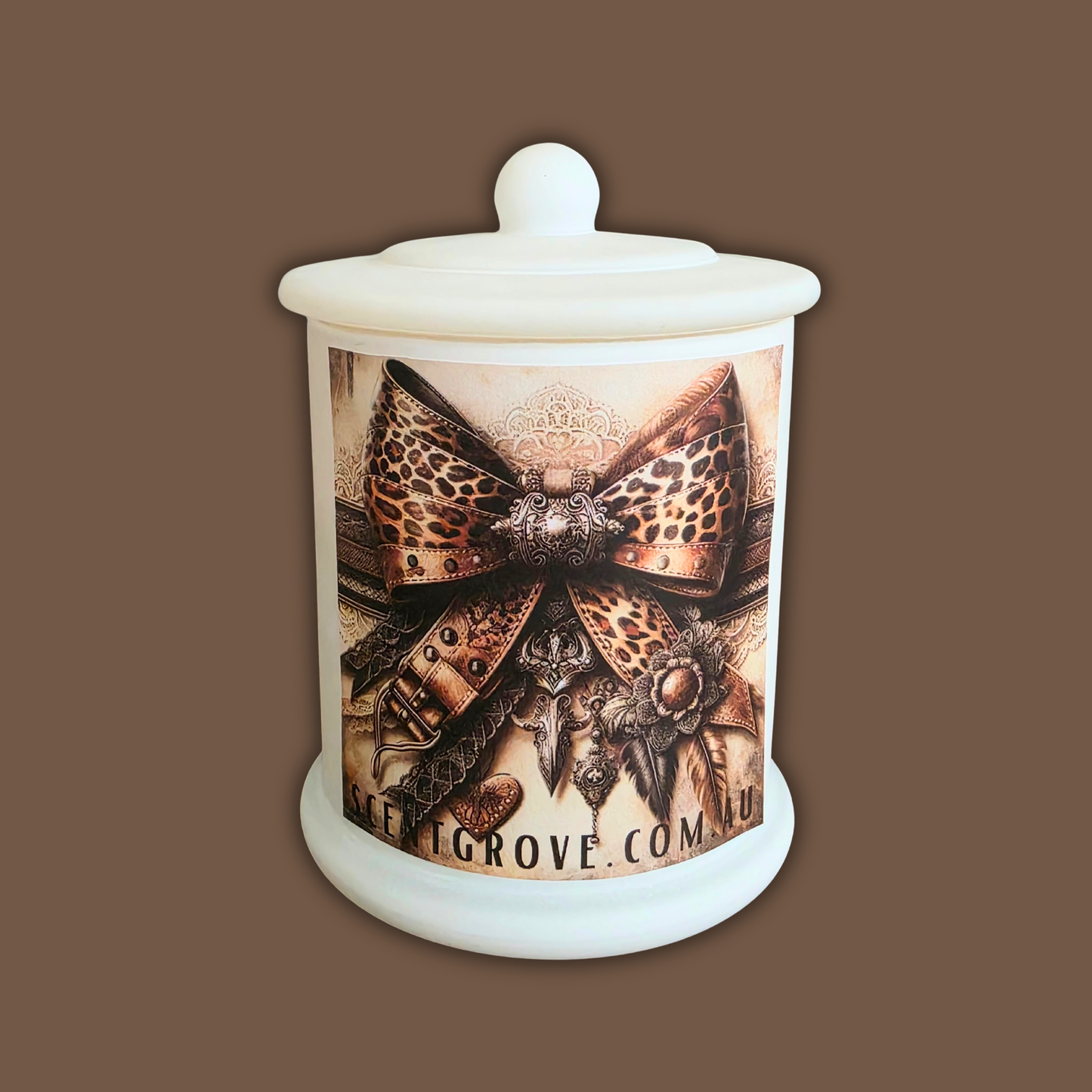 Country Western Wood Wick Soy Candle XL matte white jar