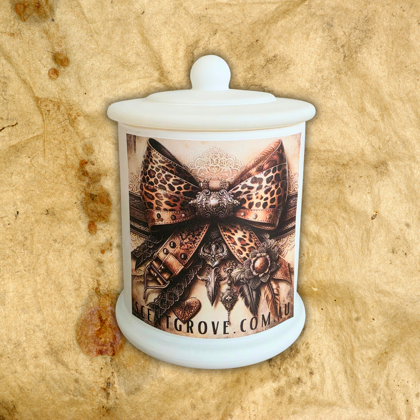 Country Western Wood Wick Soy Candle XL matte white jar