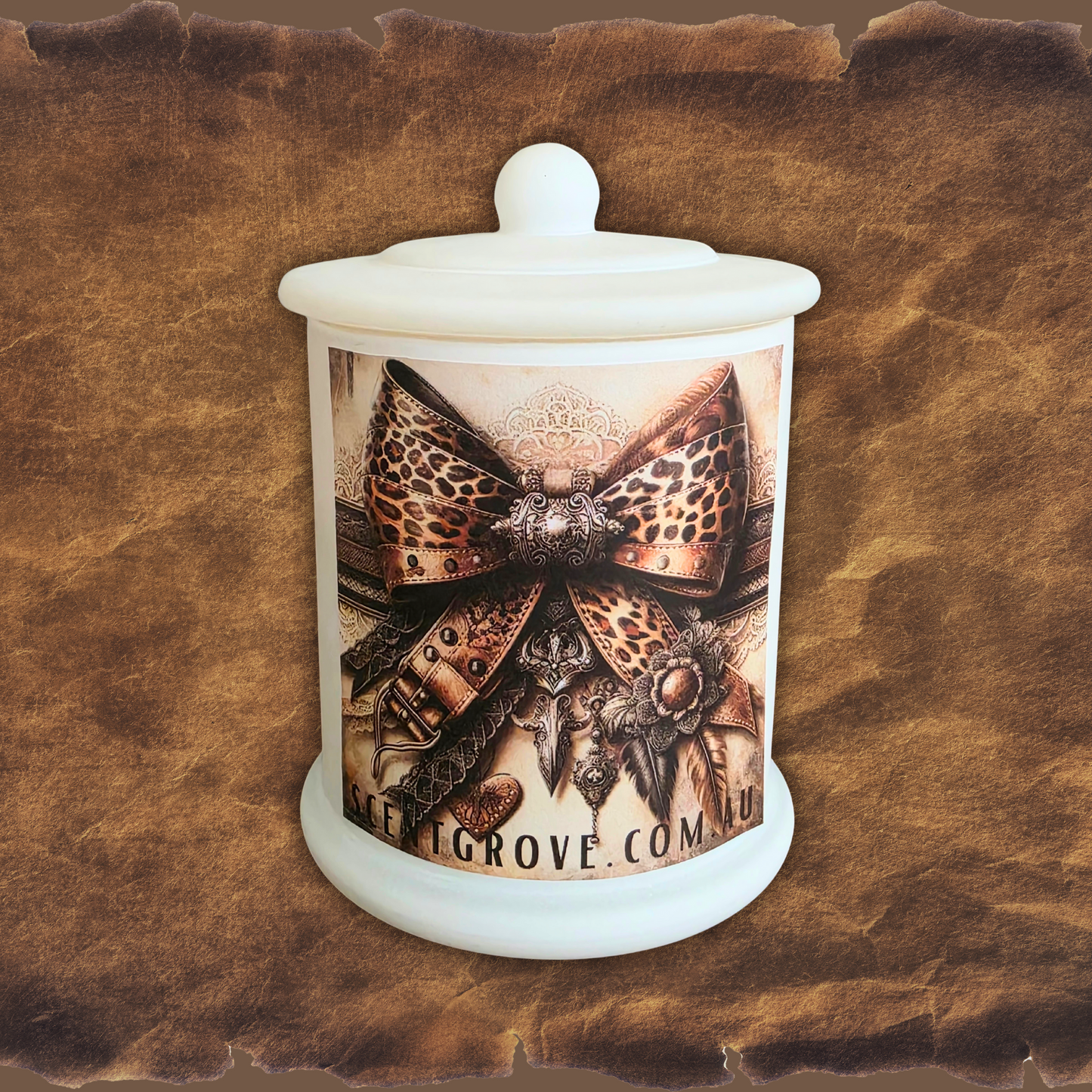Country Western Wood Wick Soy Candle XL matte white jar