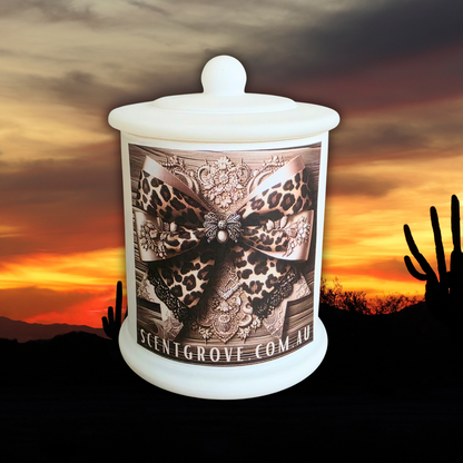 Country Western Wood Wick Soy Candle XL matte white jar