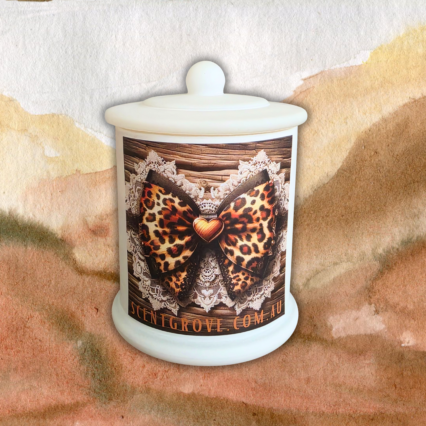 Country Western Wood Wick Soy Candle XL matte white jar
