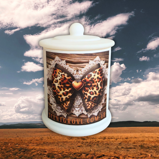 Country Western Wood Wick Soy Candle XL matte white jar