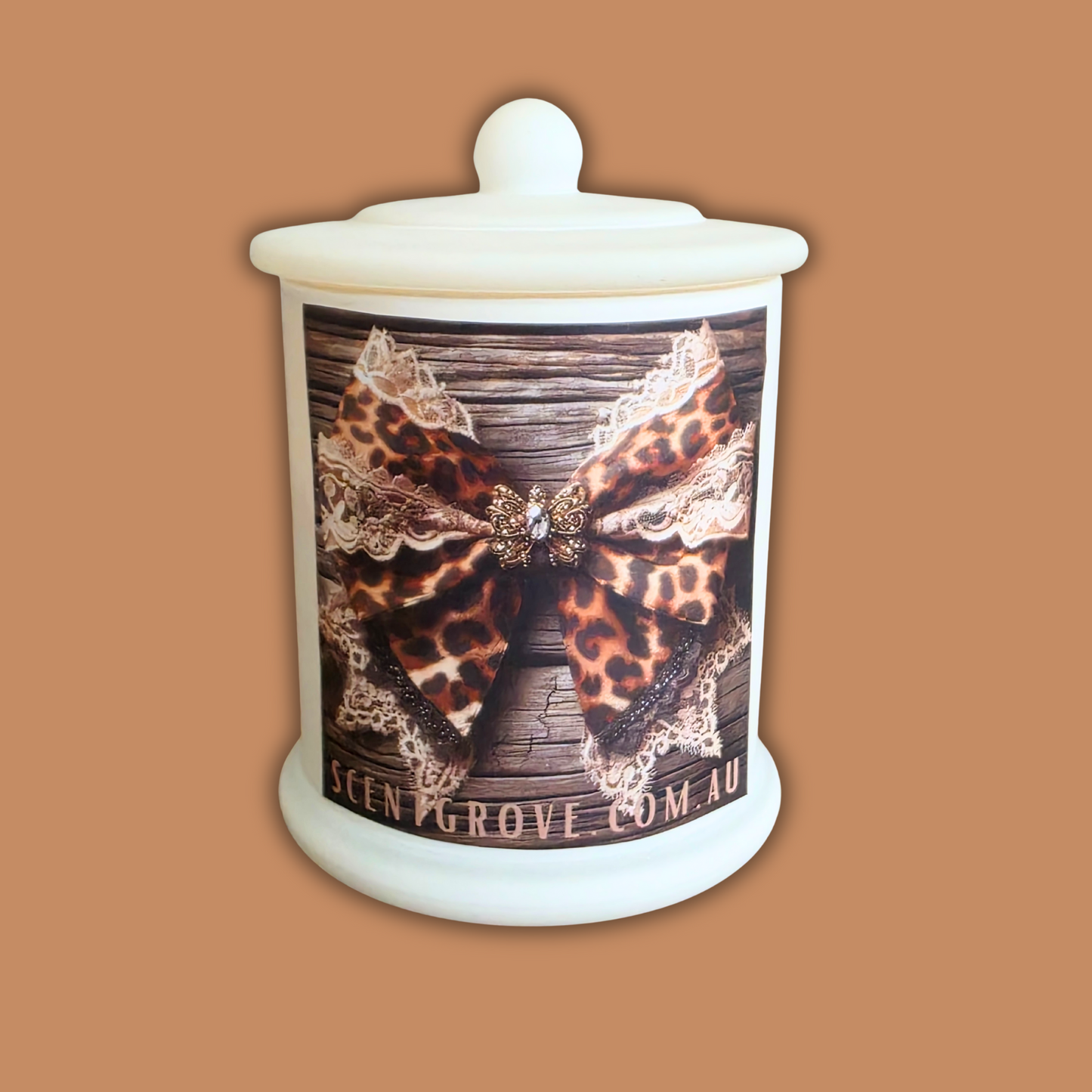 Country Western Wood Wick Soy Candle XL matte white jar