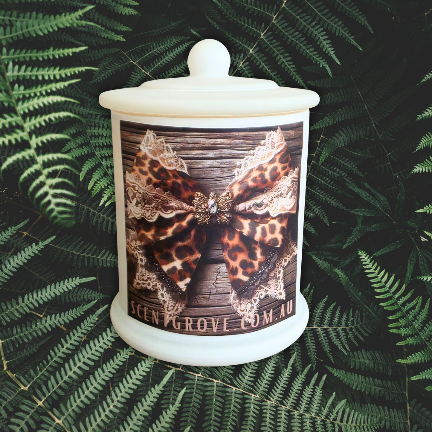 Country Western Wood Wick Soy Candle XL matte white jar