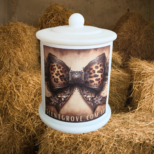 Country Western Wood Wick Soy Candle XL matte white jar