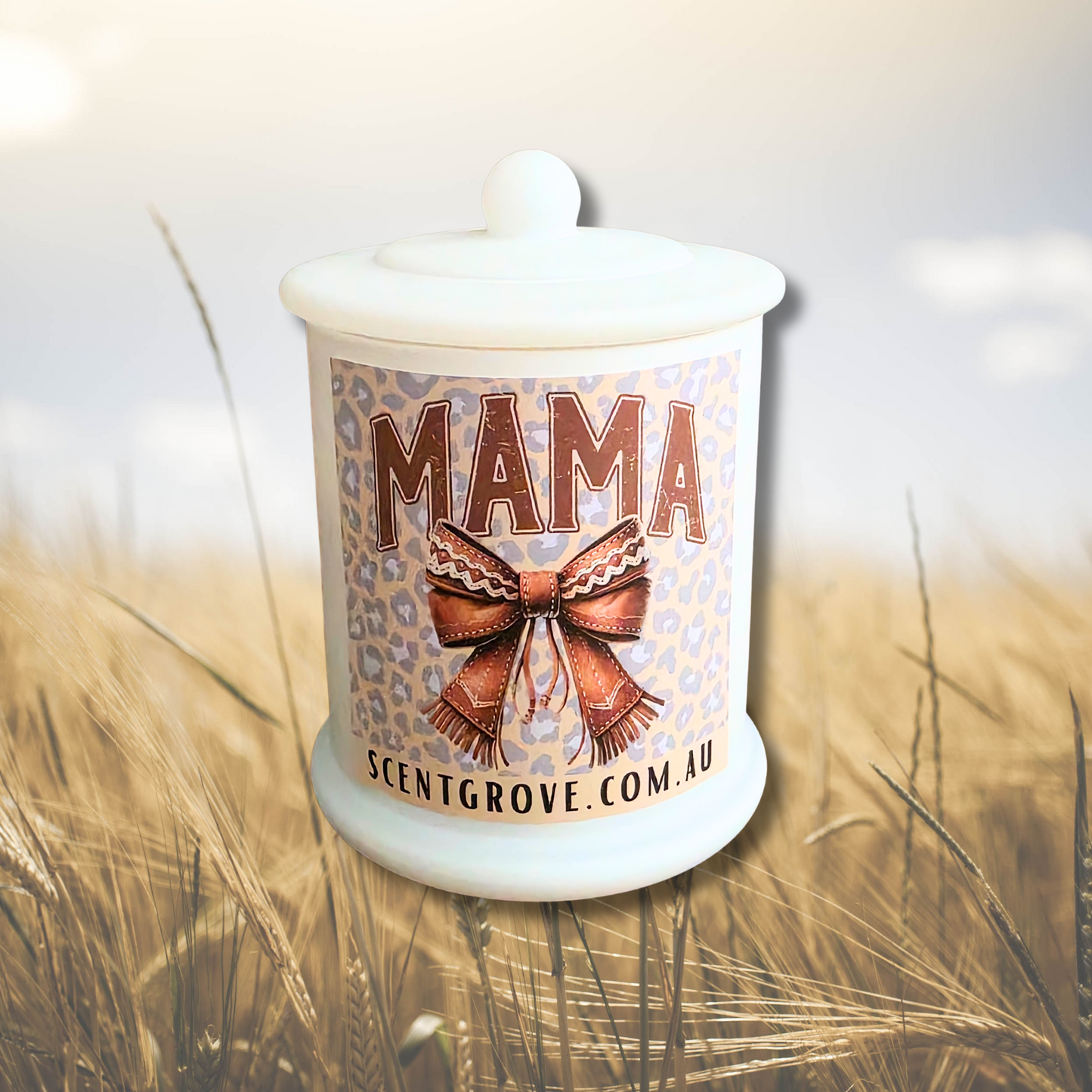 Country Western Wood Wick Soy Candle XL matte white jar