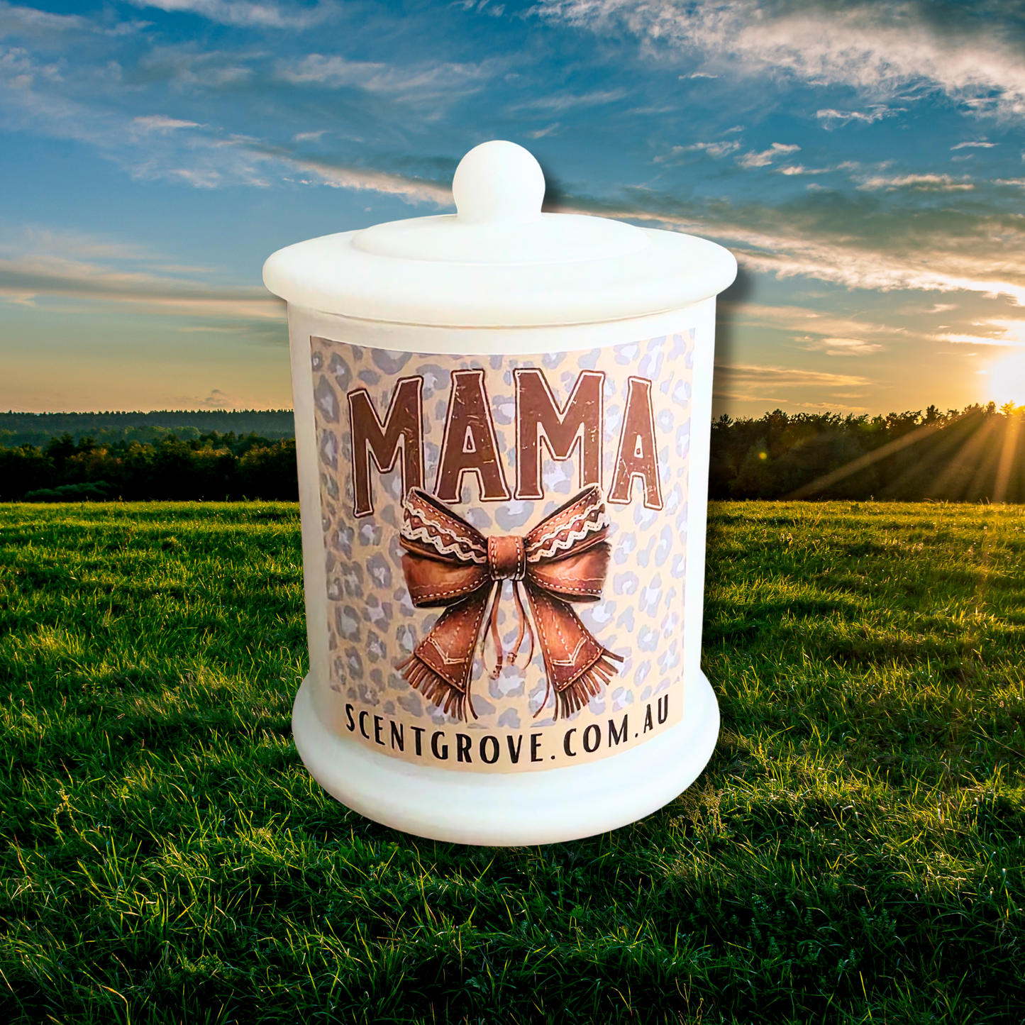 Country Western Wood Wick Soy Candle XL matte white jar