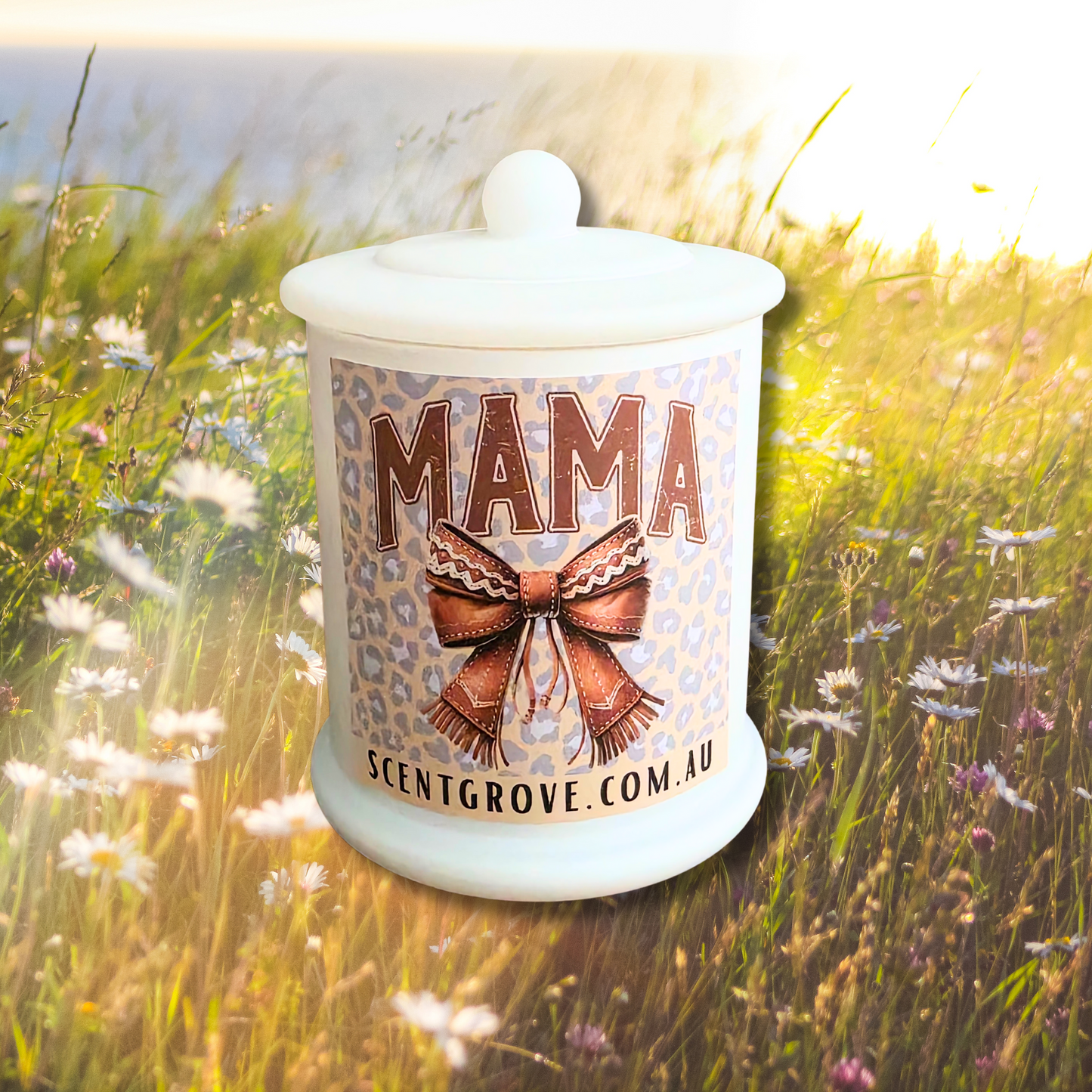Country Western Wood Wick Soy Candle XL matte white jar