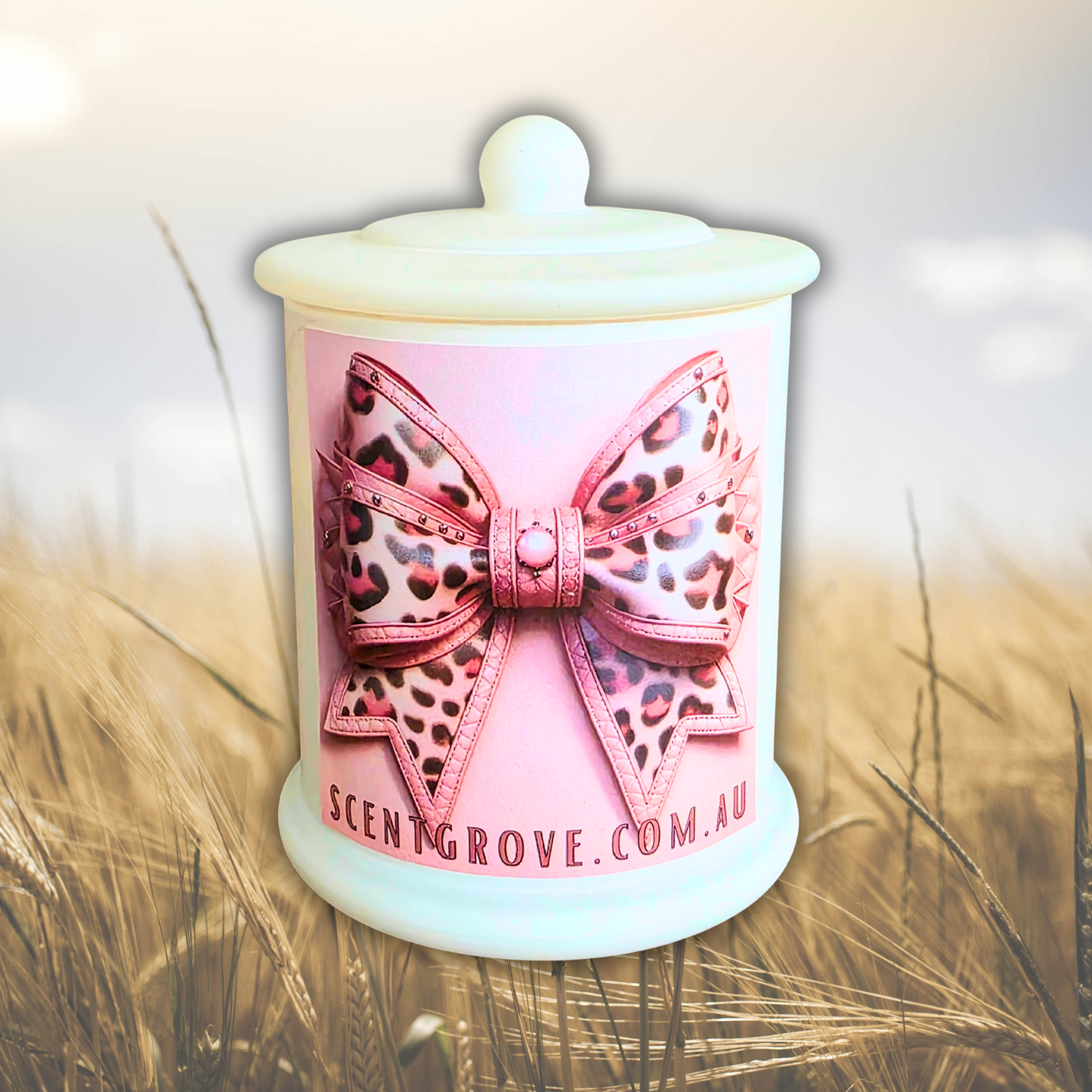 Country Western Wood Wick Soy Candle XL matte white jar