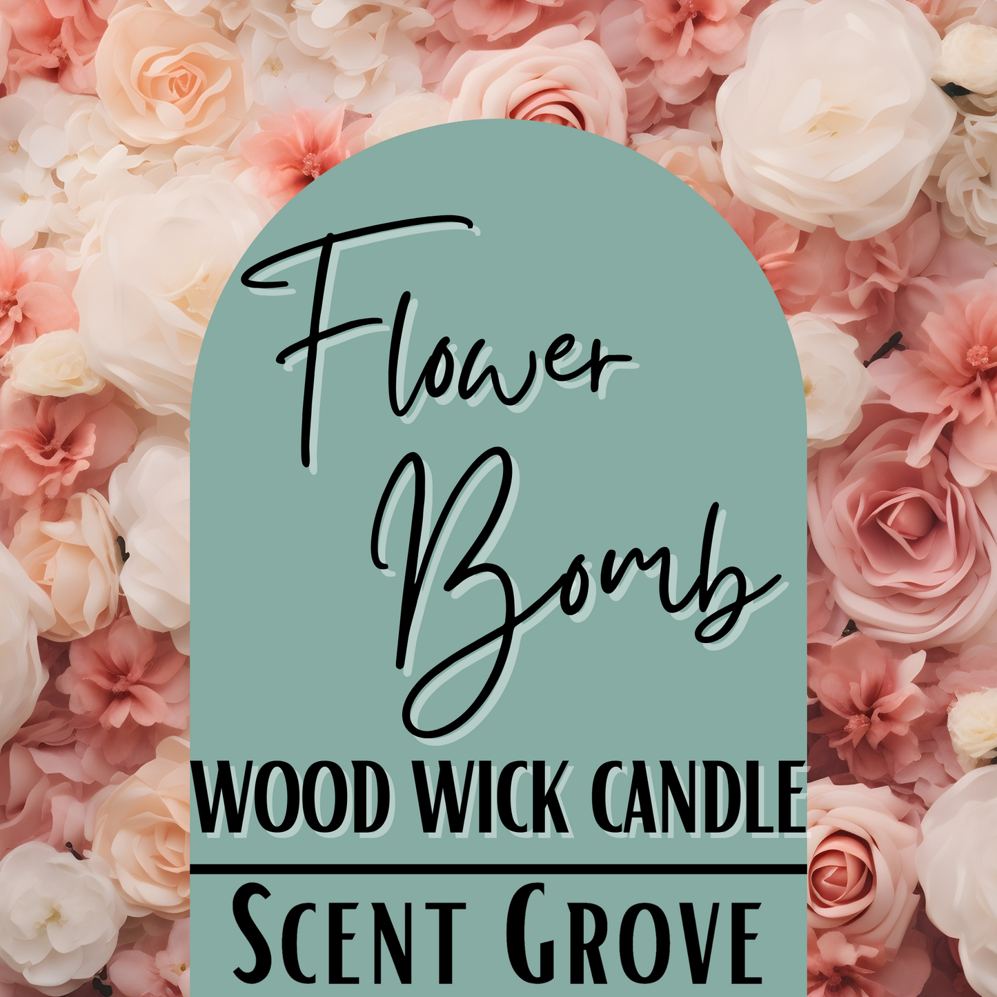 Flower Bomb scented Wood Wick Soy Candle
